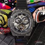 Perfect Replica XL Factory Hublot Big Bang Tourbillon Face Black Sand Case 45mm Watch 